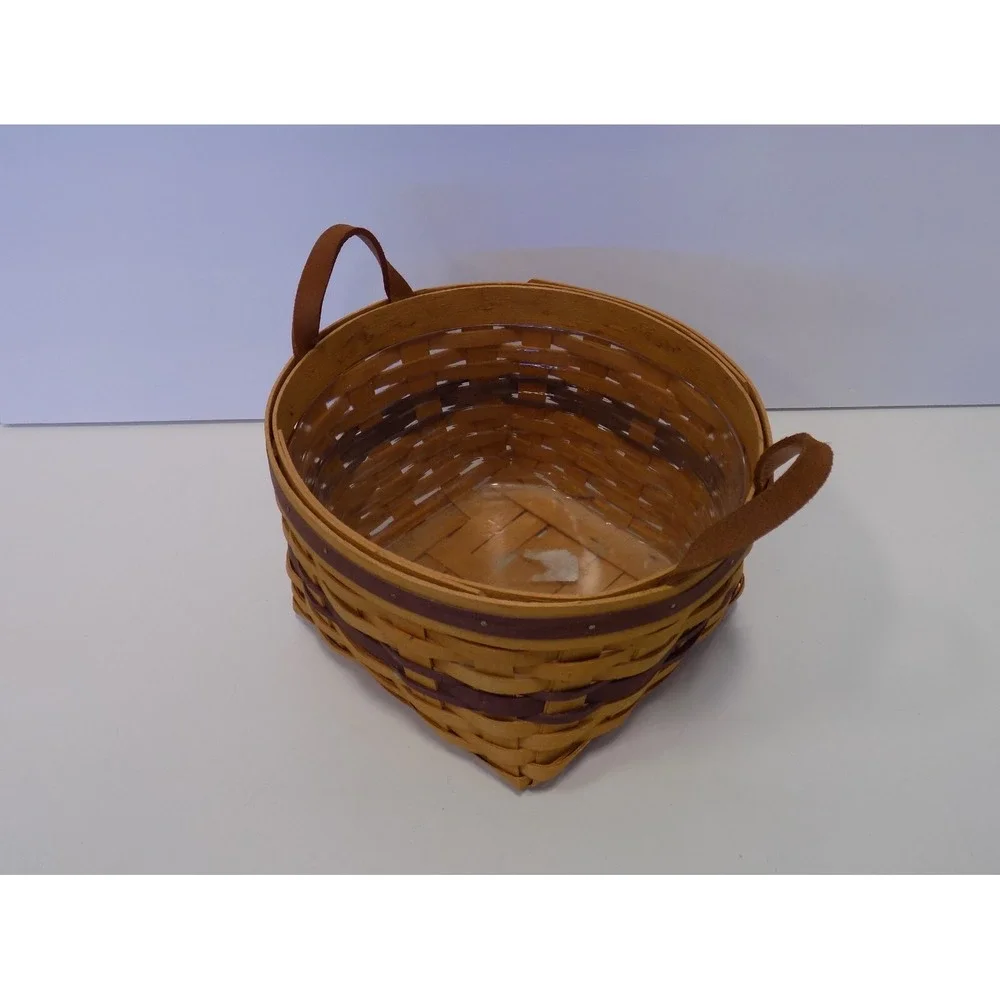 May Series Petunia Basket w/ Plastic Protector 1997 Longaberger - Purple Slats